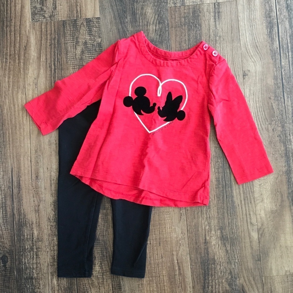 Disney Red and Black Mickey and Minnie Mouse Toddler Top